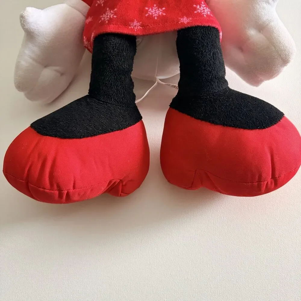 Disney Christmas 21” Minnie Mouse Red Snowflake Dress Red Bow Soft Plush LARGE